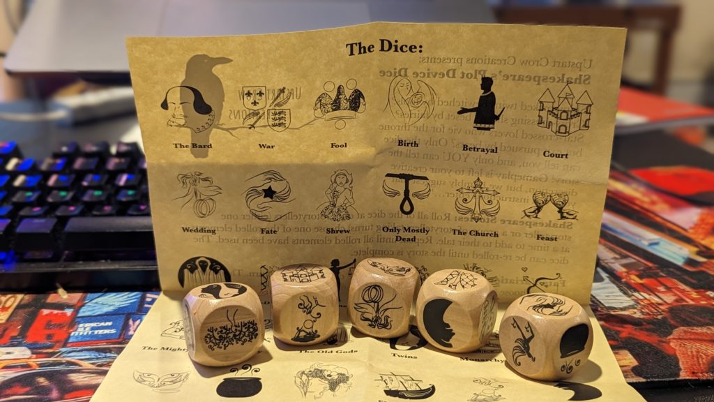 Shakespeare's Plot Device Dice by Upstart Crow Creations