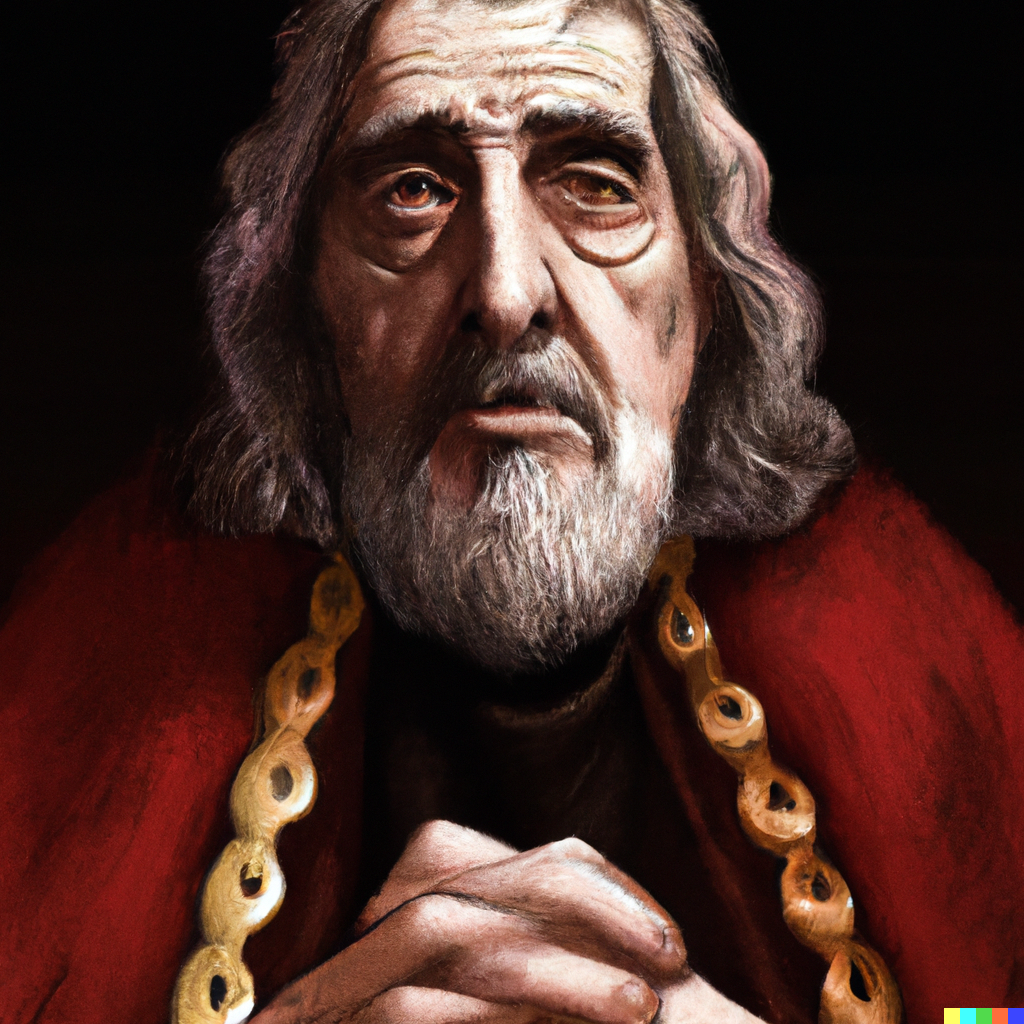 AI's idea of Al Pacino as King Lear