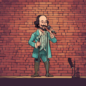 William Shakespeare as a stand-up comedian.