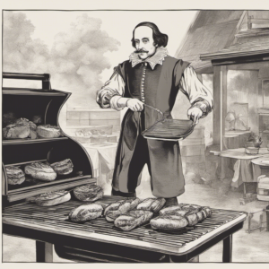 William Shakespeare at the grille flipping burgers, where all dads eventually find themselves.