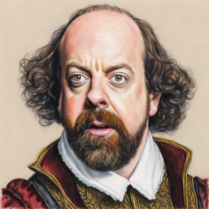 AI-generated Paul Giamatti as William Shakespeare