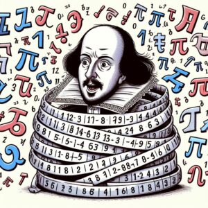 William Shakespeare wrapped up and struggling with the pi
